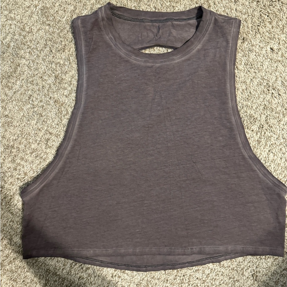 Lululemon Athletica Gray Sleeveless Muscle Tee Crop